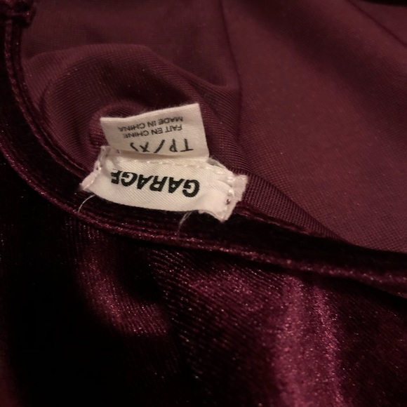 Garage Rich Wine Velvet Crop Tank Top - Picture 10 of 10